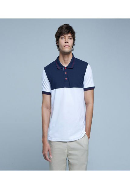 Polo Para Hombre Cuello Tejido Sin Bolsillo Color Blanco Marca Ostu #60110663
