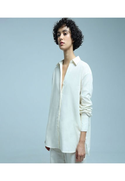 Blusa Para Mujer Manga Larga Color Crema Marca Ostu #40120980