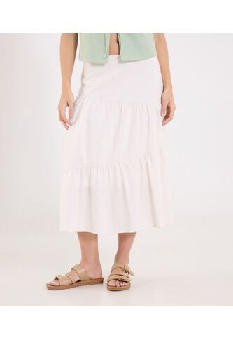 Falda Para Mujer Medio Color Beige Marca Ostu #40140184 Ostu