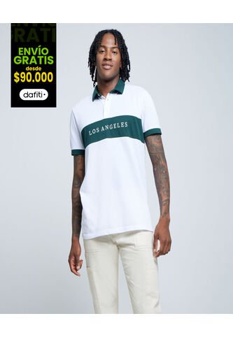 Polo Para Hombre Cuello Maquina Sin Bolsillo Color Blanco Marca Ostu #60110669 Ostu