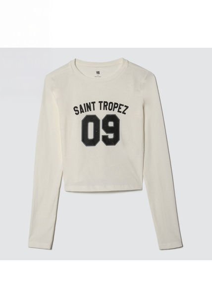 Camiseta Para Mujer Manga Larga Color Blanco Marca Ostu #40091950