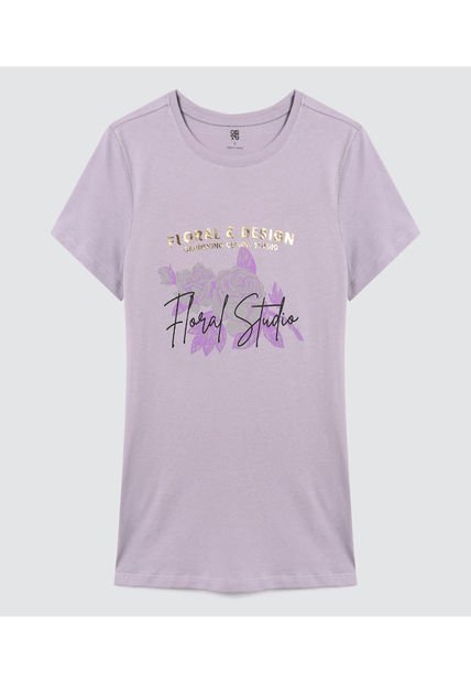 Camiseta Para Mujer Manga Corta Color Lila  Marca Ostu #40092104
