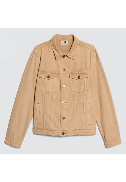 Chaqueta Para Hombre Trucker Color Beige Marca Ostu #60080126