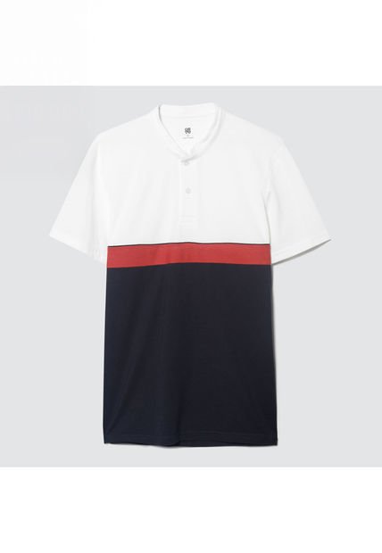 Polo Para Hombre Cuello Mao Sin Bolsillo Color Blanco Marca Ostu #60110594