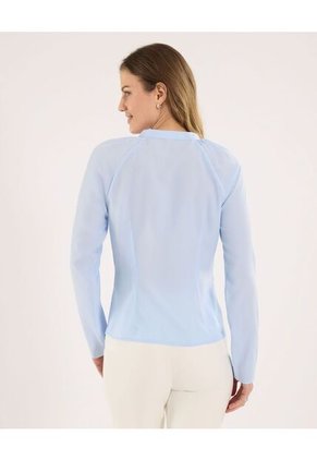 Blusa  Para Mujer Manga Larga Color Celeste Marca Ostu #40121191