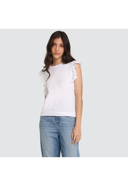 Camiseta Para Mujer Manga Corta Color Blanco Marca Ostu #40091578