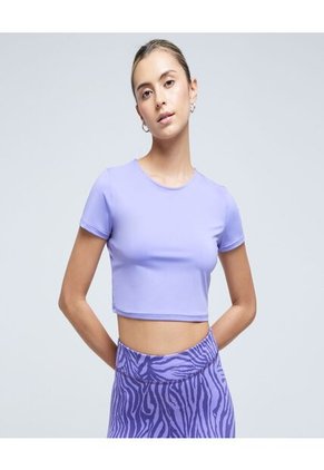 Crop Top Para Mujer Manga Corta Color Morado Marca Ostu #40092090