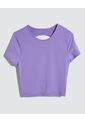 Crop Top Para Mujer Manga Corta Color Morado Marca Ostu #40092090 de Ostu
