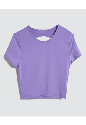 Crop Top Para Mujer Manga Corta Color Morado Marca Ostu #40092090