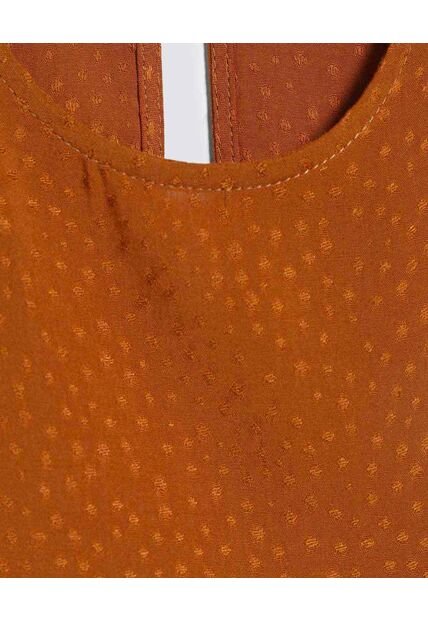 Blusa Para Mujer Manga Sisa Color Café  Marca Ostu #40121018