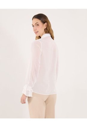 Camisa Para Mujer Manga Larga Color Crudo Marca Ostu #40010353