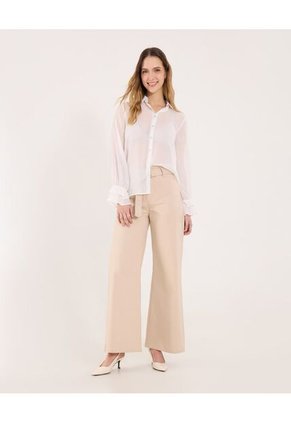 Camisa Para Mujer Manga Larga Color Crudo Marca Ostu #40010353