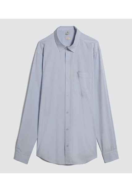 Camisa Para Hombre Manga Larga Con Bolsillo Color Celeste Marca Ostu #60010715
