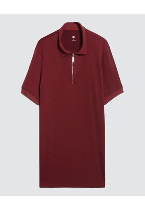 Polo Para Hombre Cuello Tejido Sin Bolsillo Color Vino Marca Ostu #60110727