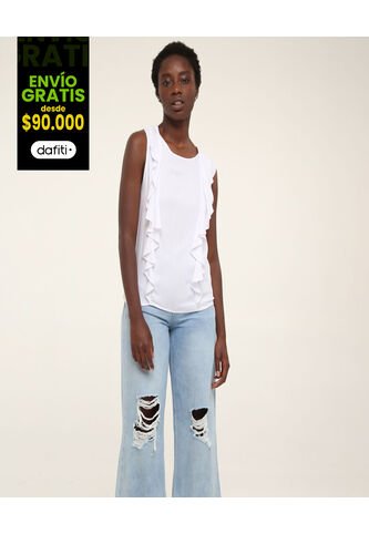 Blusa Para Mujer Manga Sisa Color Blanco Marca Ostu #40120723 Ostu