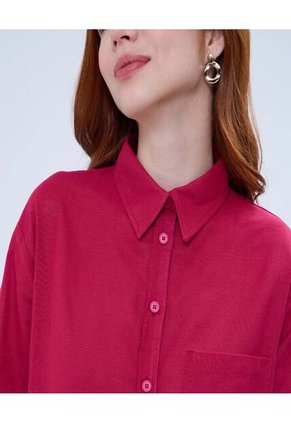 Camisa Para Mujer Manga Larga Color Rojo Marca Ostu #40010247