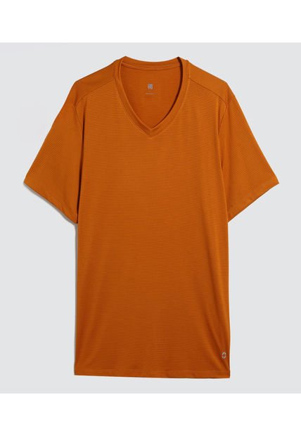 Camiseta Para Hombre Manga Corta Color Mostaza Marca Ostu #60091377