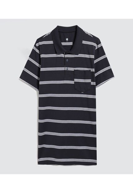 Polo Para Hombre Cuello Tejido Con Bolsillo Color Azul  Marca Ostu #60110643
