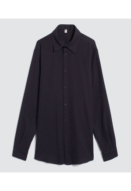 Camisa Para Hombre Manga Larga Sin Bolsillo Color Azul  Marca Ostu #60010702