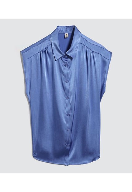 Blusa Para Mujer Manga Sisa Color Azul  Marca Ostu #40121015