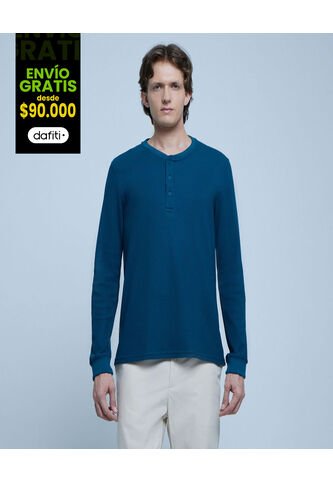 Camiseta Para Hombre Manga Larga Color Azul  Marca Ostu #60091196 Ostu