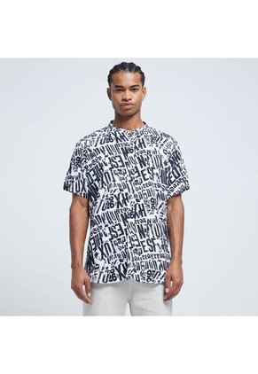 Camisa Para Hombre Manga Corta Sin Bolsillo Color Negro Marca Ostu #60010695