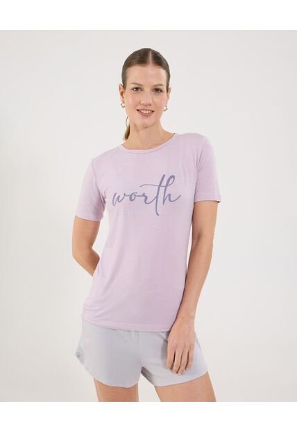 Camiseta Para Mujer Manga Corta Color Lila  Marca Ostu #40092284