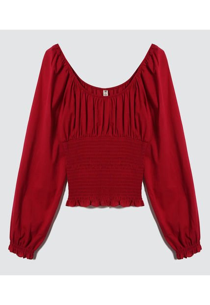 Blusa Para Mujer Manga Larga Color Rojo Marca Ostu #40121020
