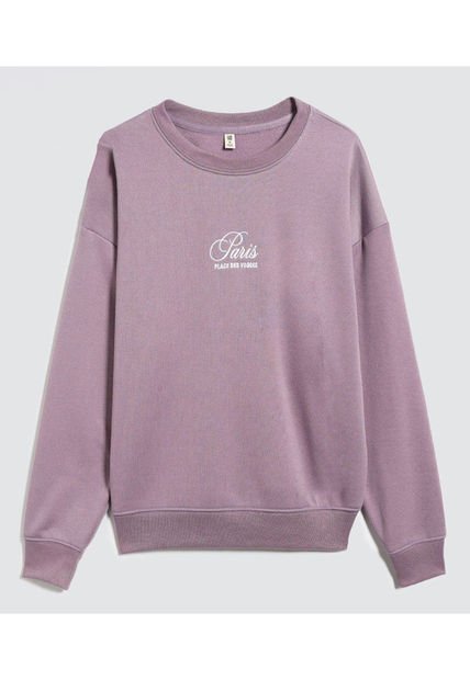 Buzo Para Mujer Cuello Redondo Color Lila  Marca Ostu #40060344