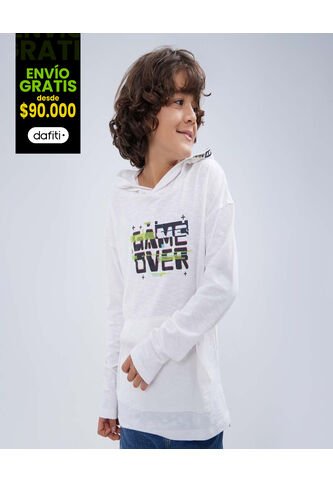 Buzo Para Niño Hoodie Color Crema Marca Ostu #80060123 Ostu