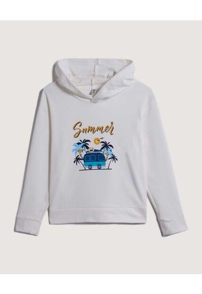 Buzo Para Niño Hoodie Color Blanco Marca Ostu #80060128