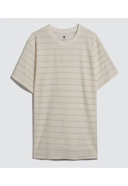 Camiseta Para Hombre Manga Corta Color Crema Marca Ostu #60091337