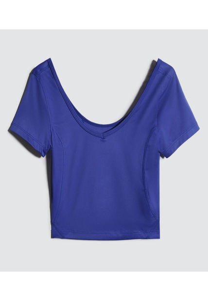 Crop Top Para Mujer Manga Corta Color Azul  Marca Ostu #40092190