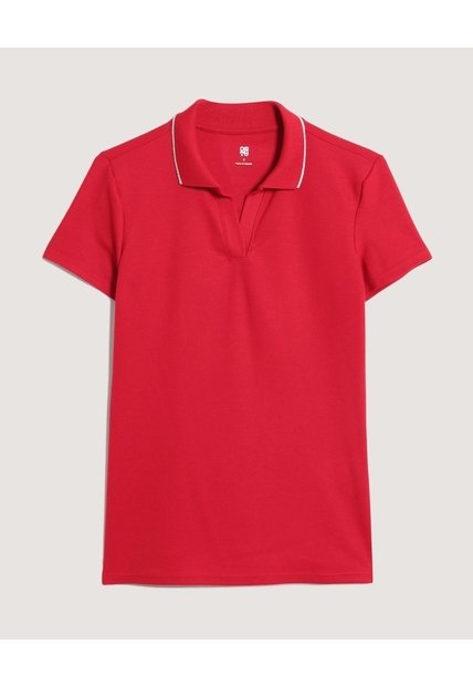 Polo  Para Mujer Manga Corta Color Rojo Marca Ostu #40110190