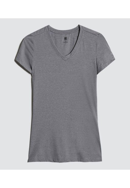 Camiseta Para Mujer Manga Corta Cuello V Color Gris  Marca Ostu #40091888