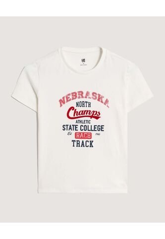 Camiseta  Infantil Niño Manga Corta Cuello Redondo Color Crema Marca Ostu #80090311 Ostu