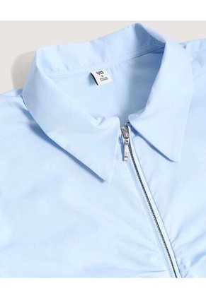 Blusa  Para Mujer Manga Corta Color Celeste Marca Ostu #40121250