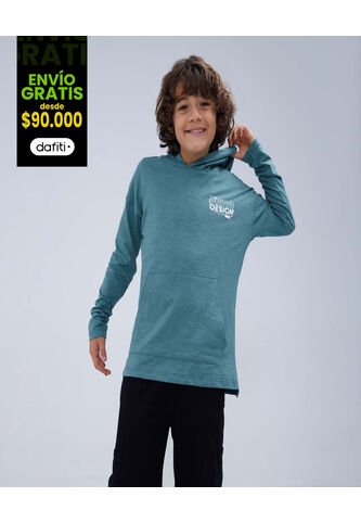 Buzo Para Niño Hoodie Color Verde  Marca Ostu #80060122 Ostu