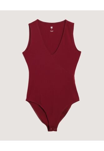 Body  Para Mujer Manga Sisa Color Vino Marca Ostu #40200222 Ostu