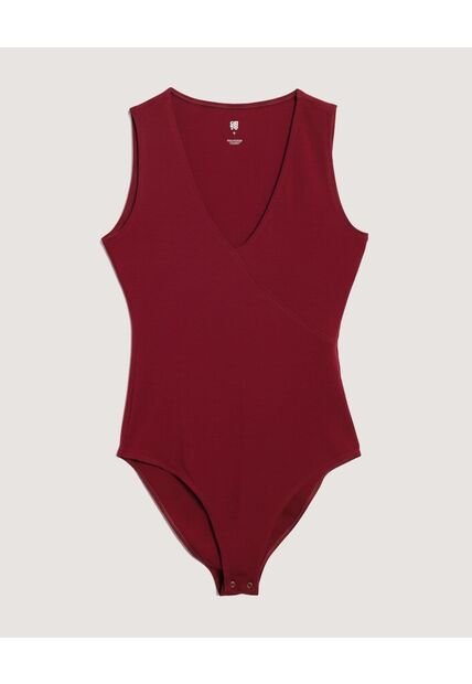 Body  Para Mujer Manga Sisa Color Vino Marca Ostu #40200222