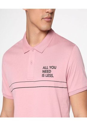 Polo Para Hombre Cuello Tejido Sin Bolsillo Color Rosado  Marca Ostu #60110493