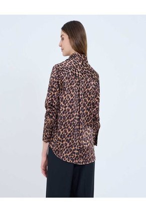 Camisa Para Mujer Manga Larga Color Café Marca Ostu #40010296