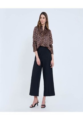 Camisa Para Mujer Manga Larga Color Café Marca Ostu #40010296