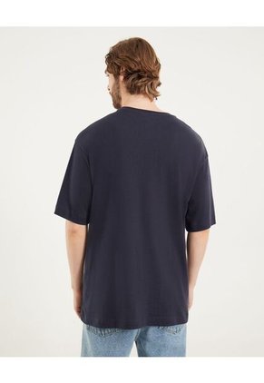 Camiseta  Para Hombre Manga Corta Cuello Redondo Color Azul Marca Ostu #60091833