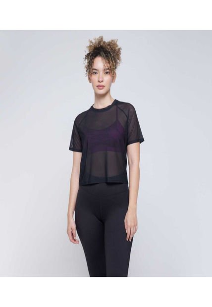 Camiseta Para Mujer Manga Corta Cuello Redondo Color Negro Marca Ostu #40092169