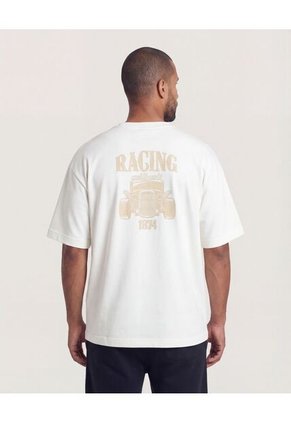 Camiseta Para Hombre Manga Corta Cuello Redondo Color Crema Marca Ostu #60091902