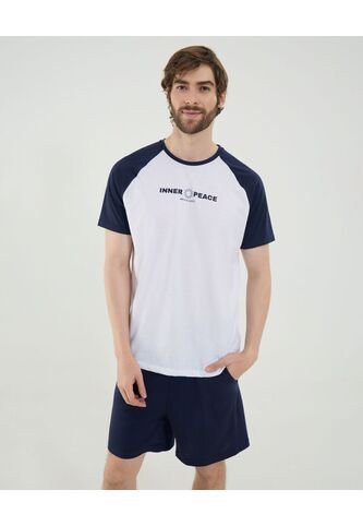 Camiseta Para Hombre Manga Corta Cuello Redondo Color Blanco Marca Ostu #60091744 Ostu