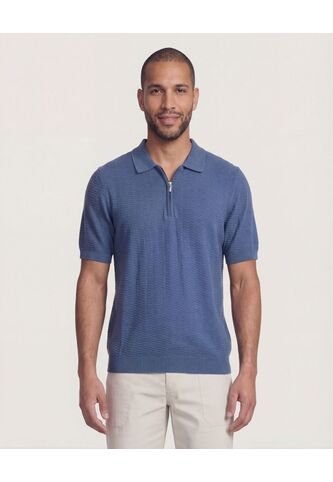 Polo  Para Hombre Cuello Tejido Sin Bolsillo Color Azul Marca Ostu #60110879 Ostu