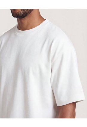 Camiseta Para Hombre Manga Corta Cuello Redondo Color Crema Marca Ostu #60091902