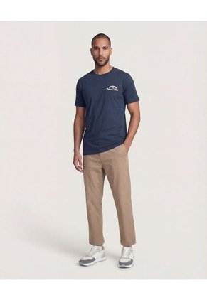 Camiseta  Para Hombre Manga Corta Cuello Redondo Color Azul Marca Ostu #60091895